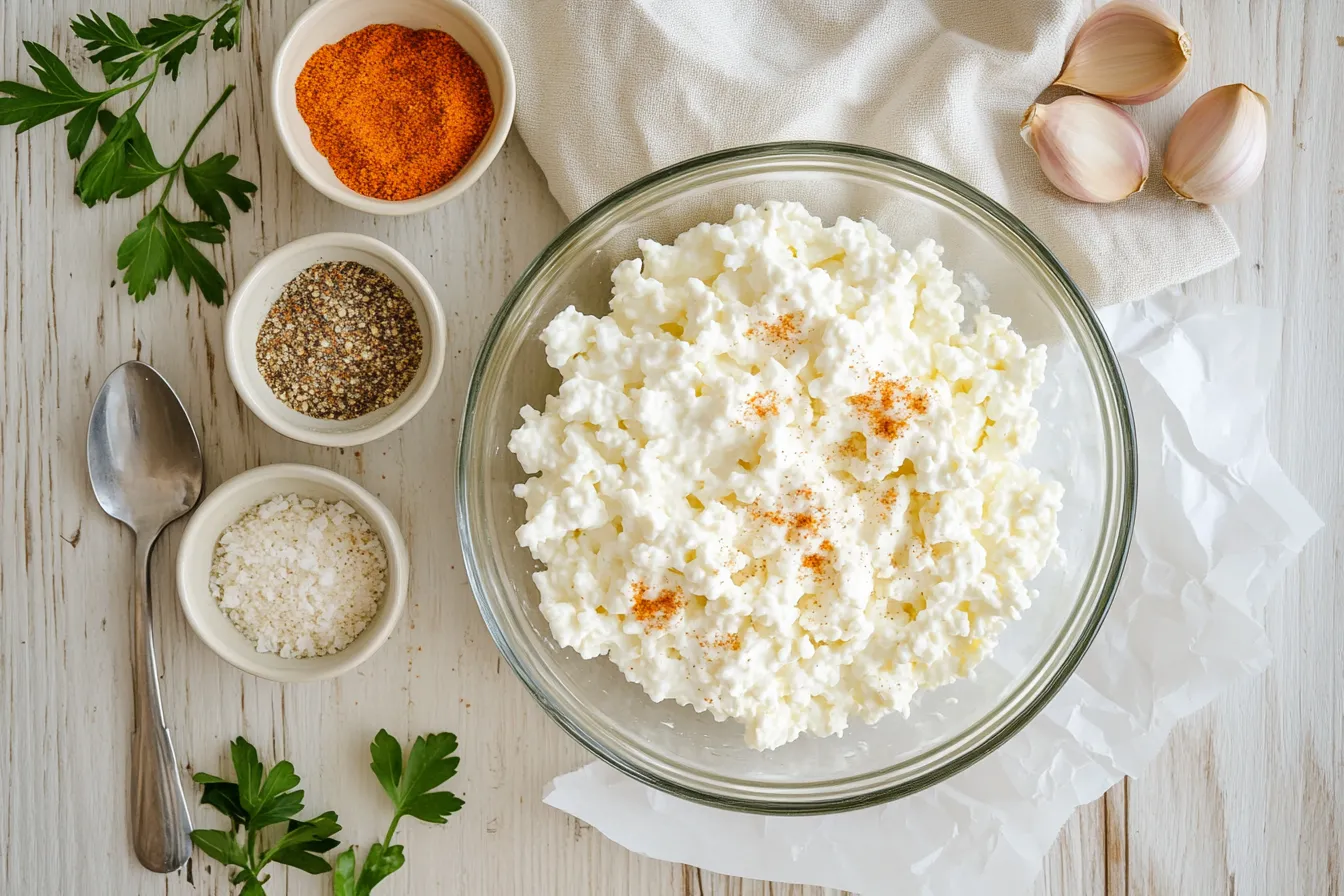 Ingredients for cottage cheese chips