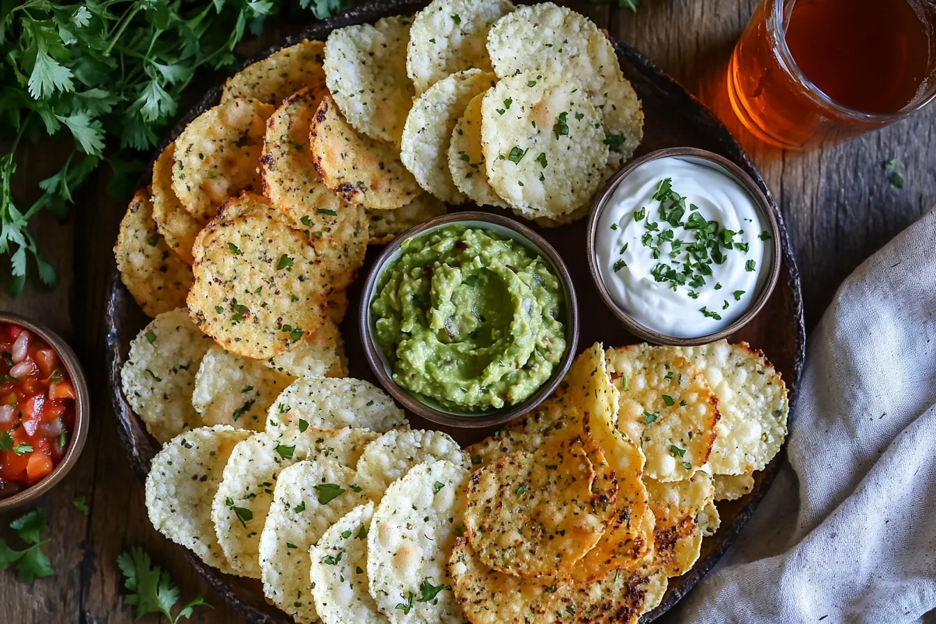 Crispy cottage cheese chips