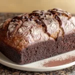 Freshly baked chocolate sourdough bread