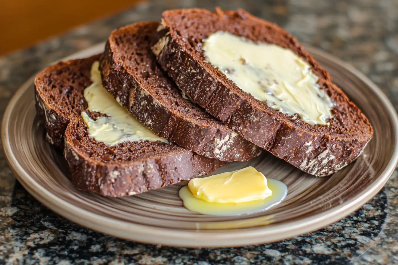 Serving chocolate sourdough bread