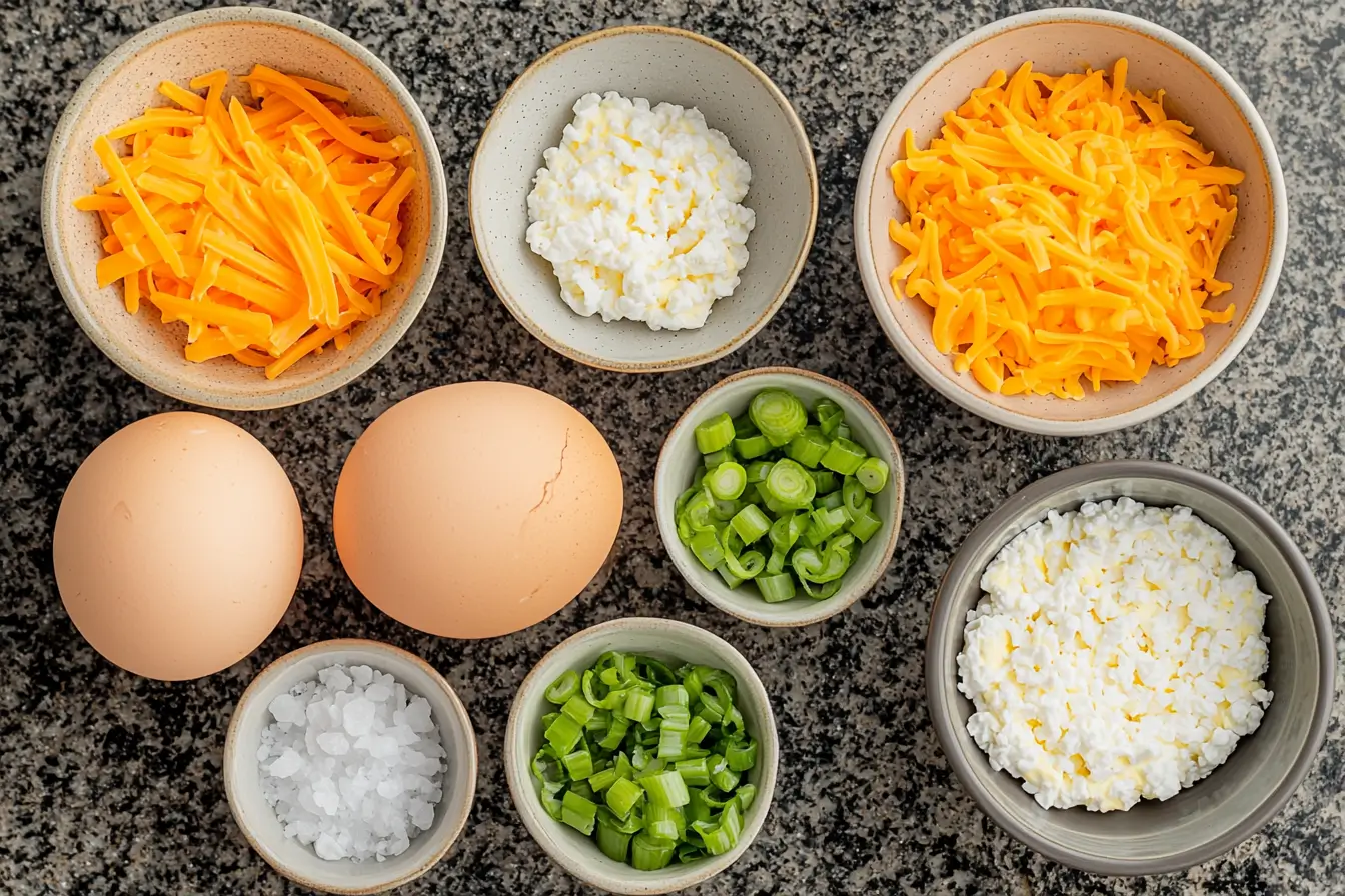 Ingredients for egg bites with cottage cheese