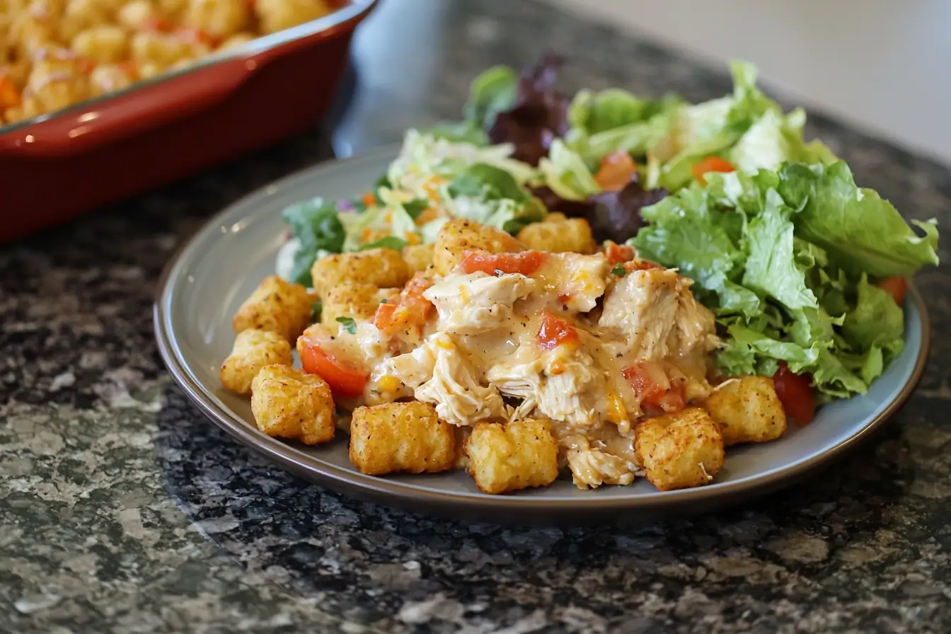 Chicken tater tot casserole serving suggestion