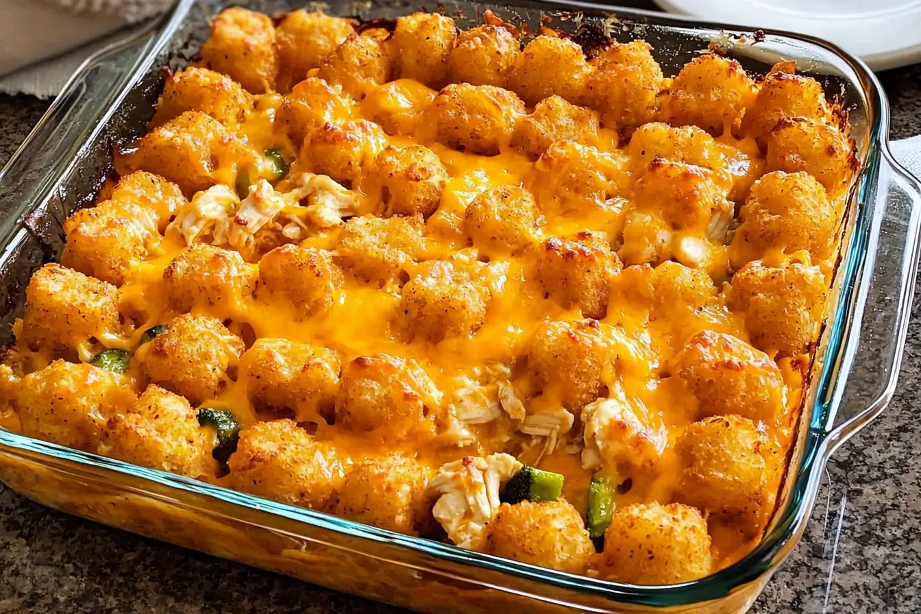 Delicious chicken tater tot casserole